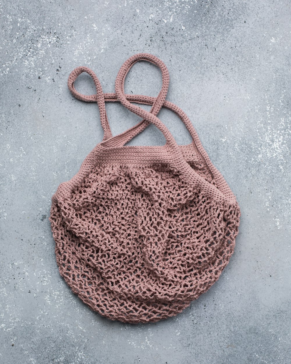 brown knit handbag