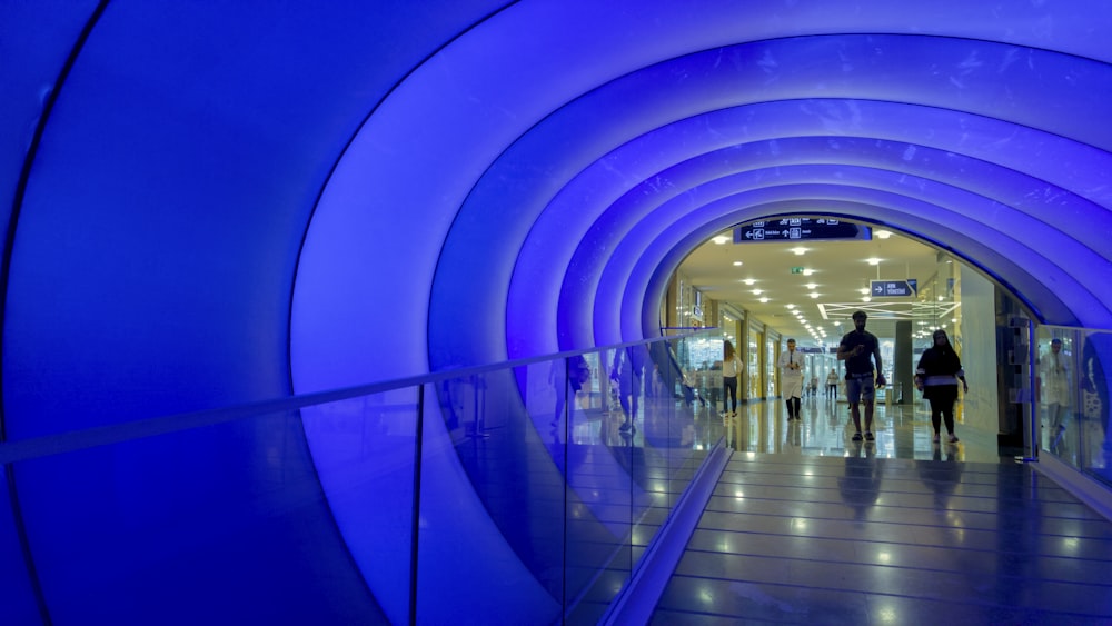 people walking inside building