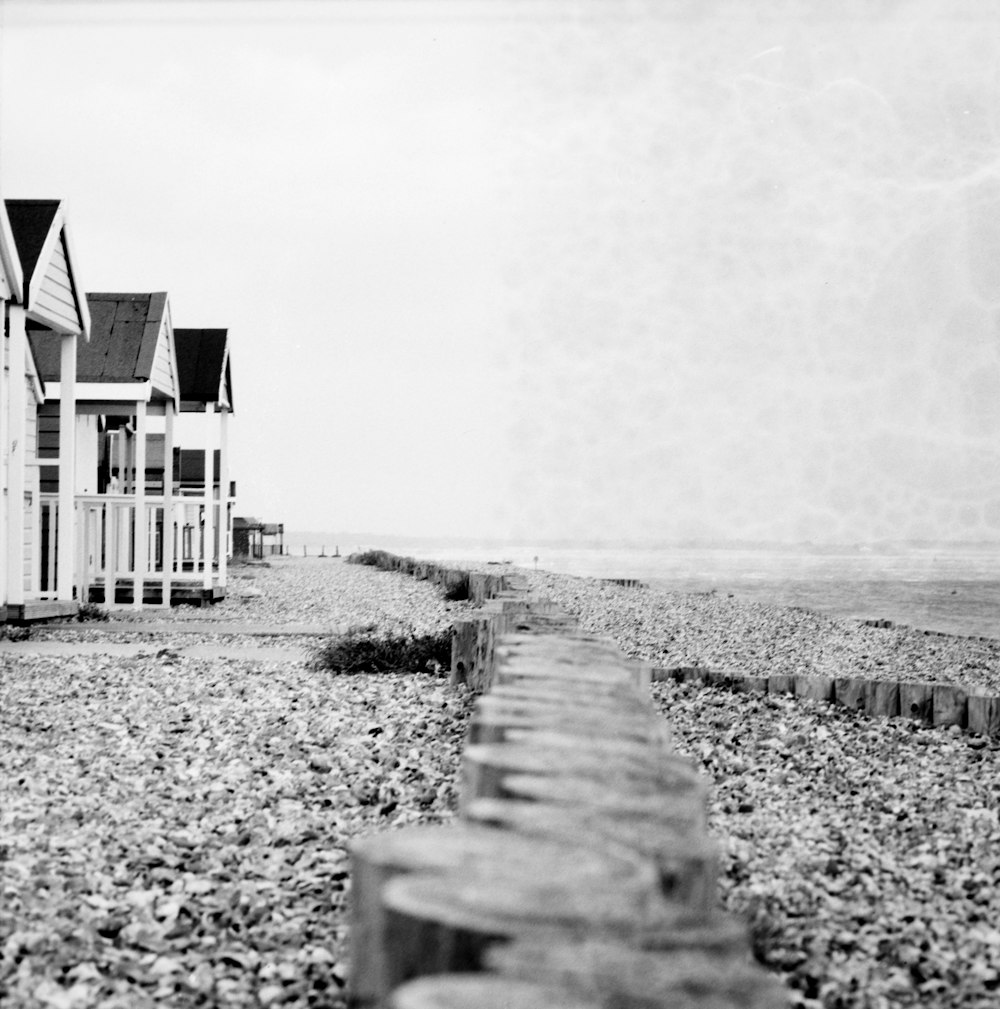 white and black house near seashore