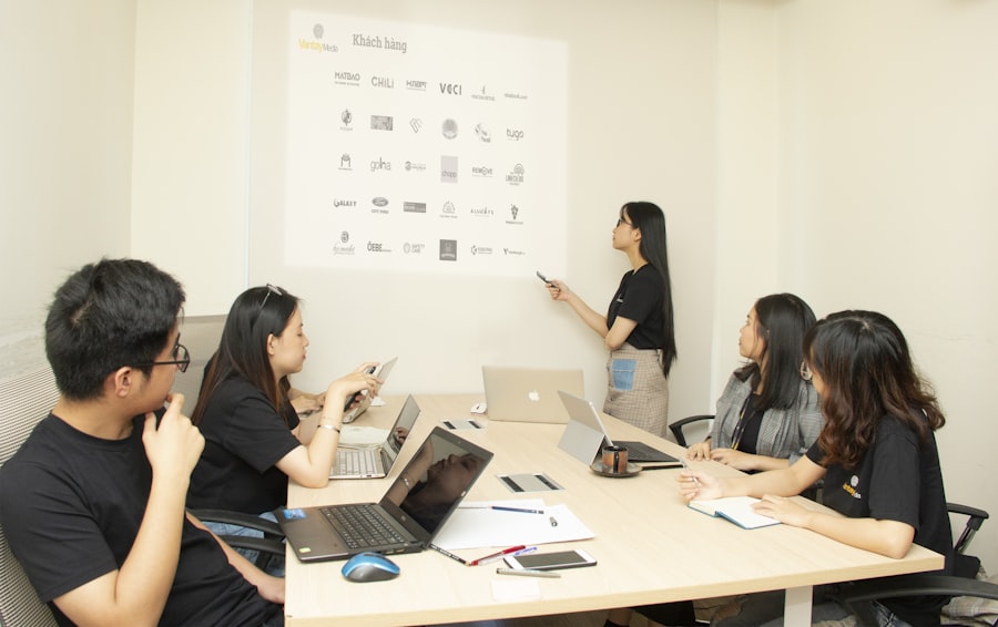 A client reviewing project progress