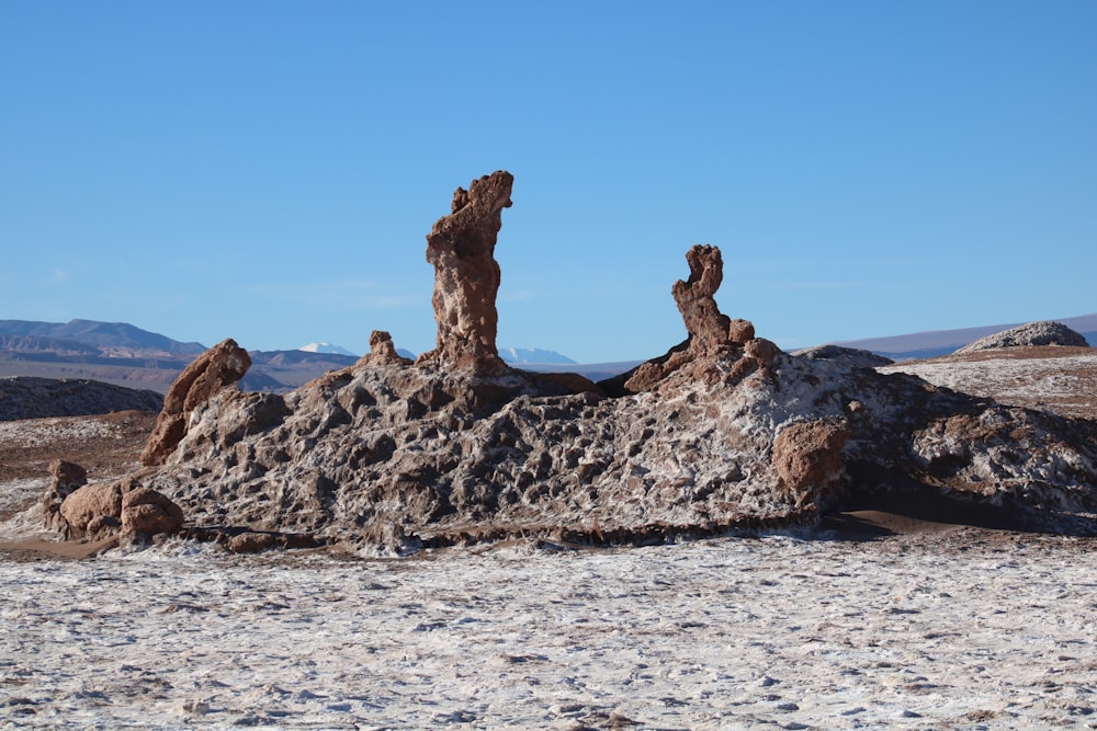 a rock formation in the middle of a desert