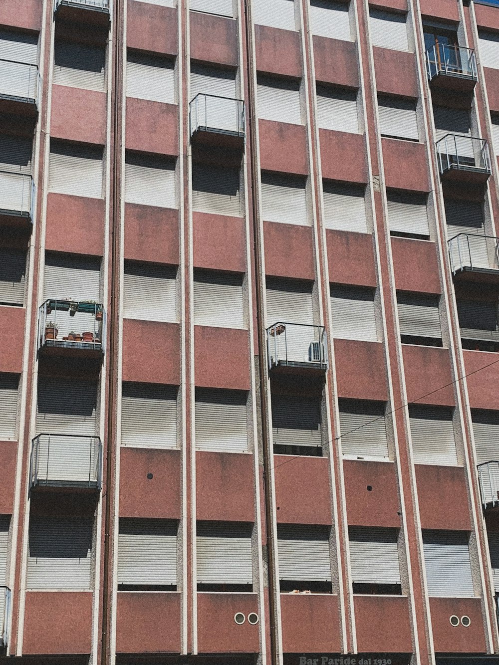 maroon and white building