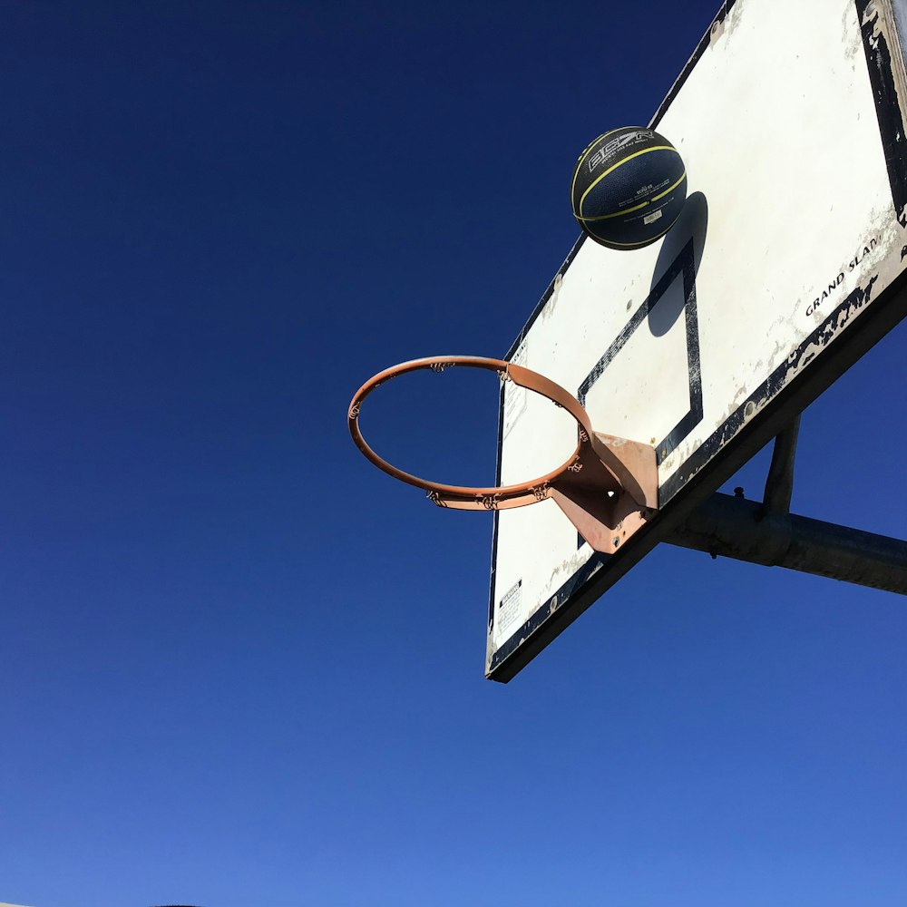 basketball rim and black basketball