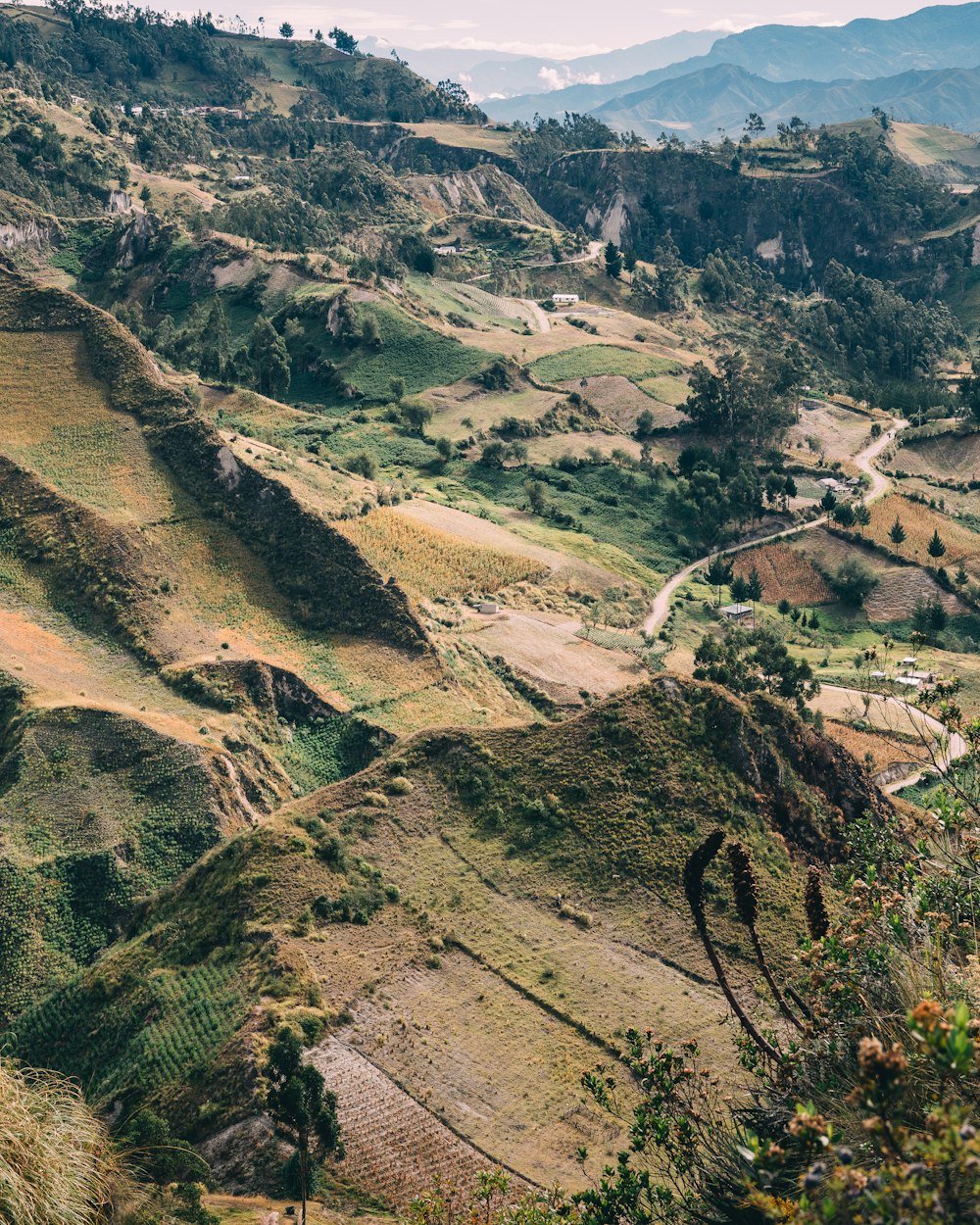 aerial photograph of mountain ranges