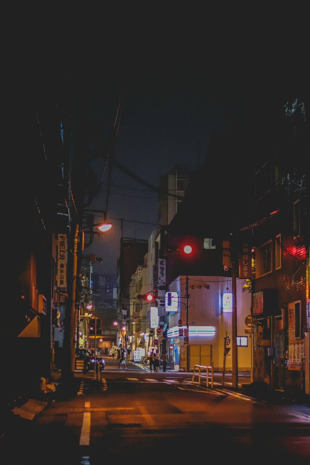 lighted buildings at night