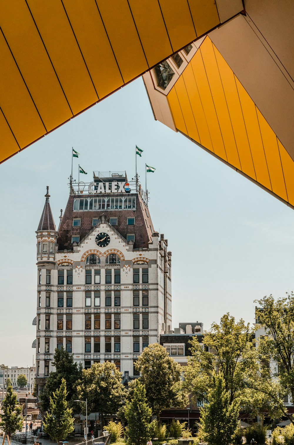 white and brown building