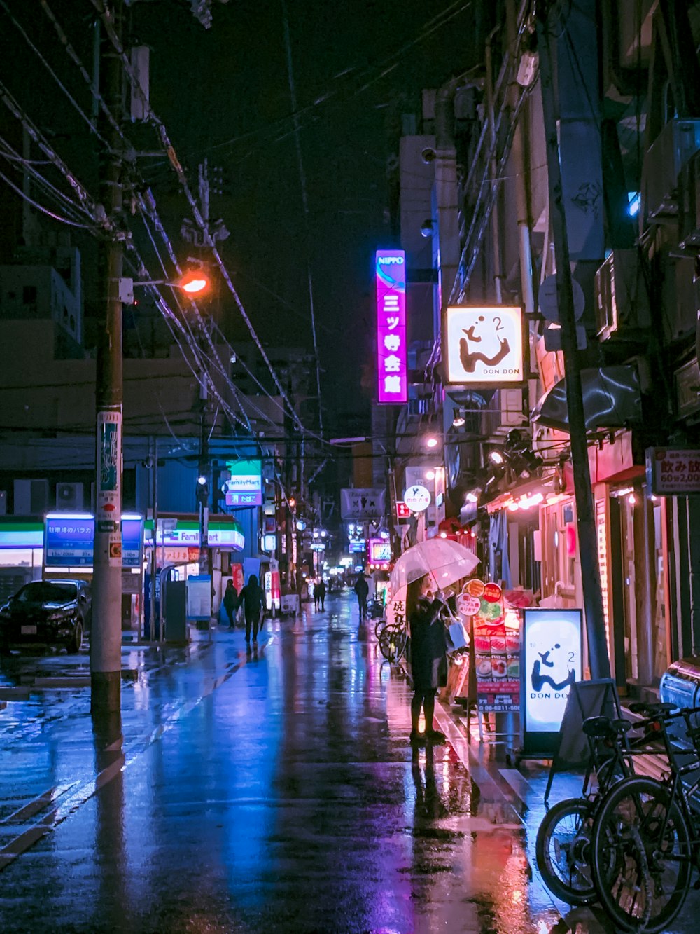 people outside building at night time