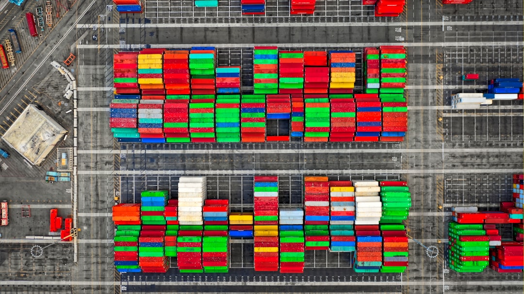 aerial photography of shipping containers