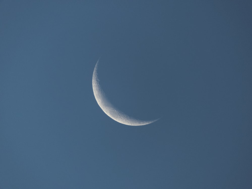 white crescent moon