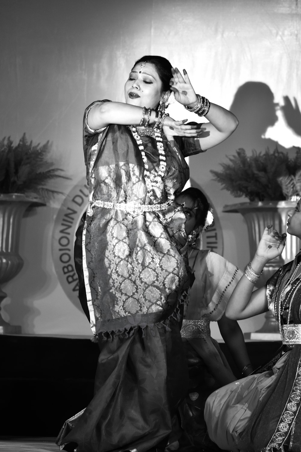 grayscale photography of woman dancing