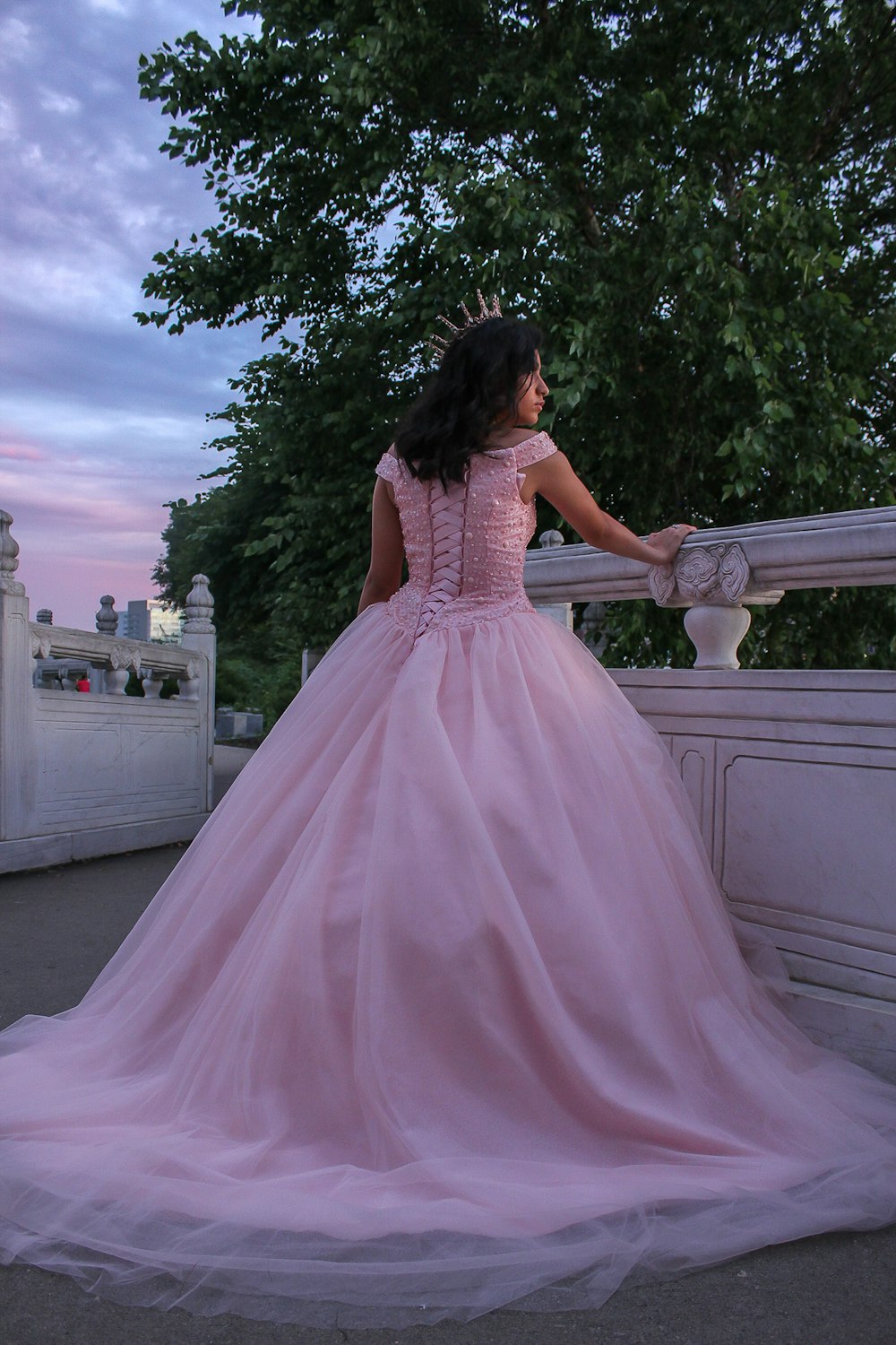 women's pink evening dres