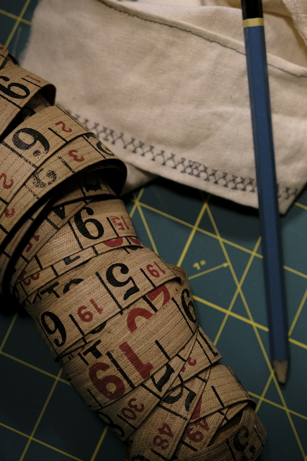 a roll of tape sitting on top of a table