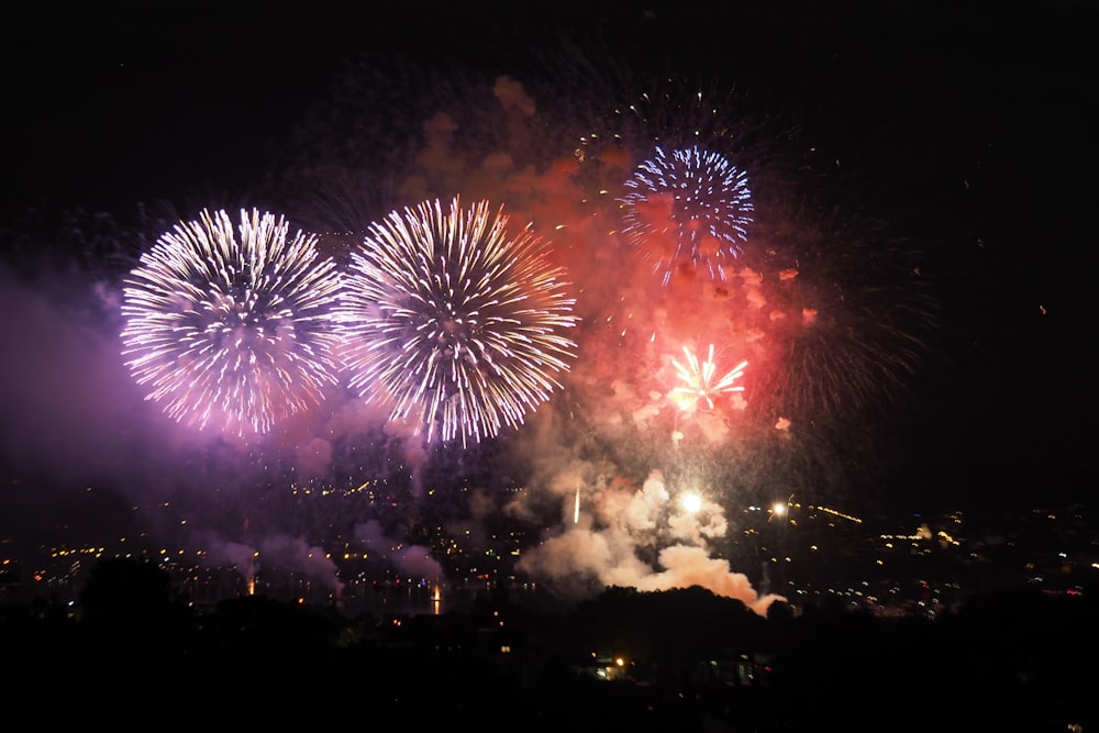 multicolored fireworks display