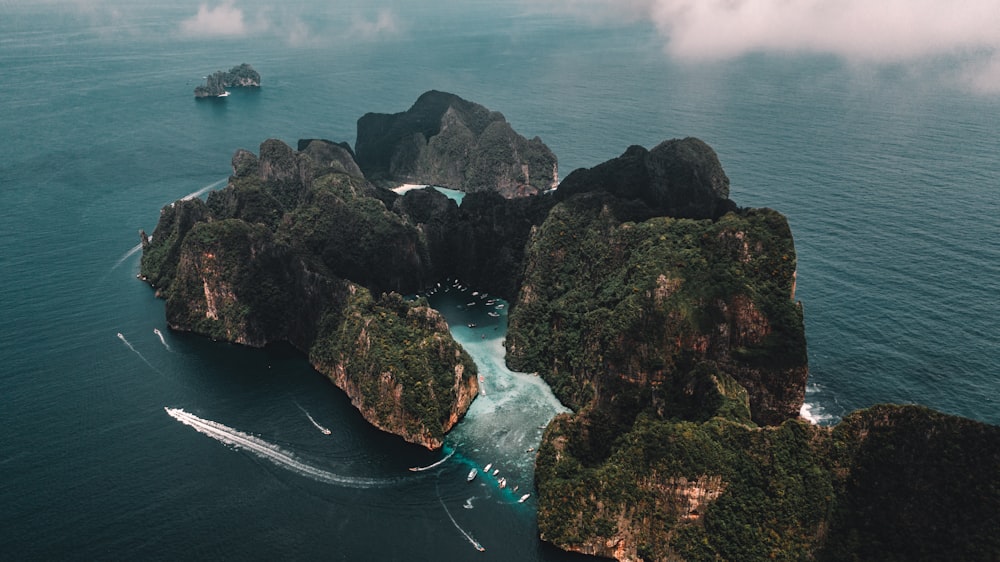 selective focus photography of island during daytime