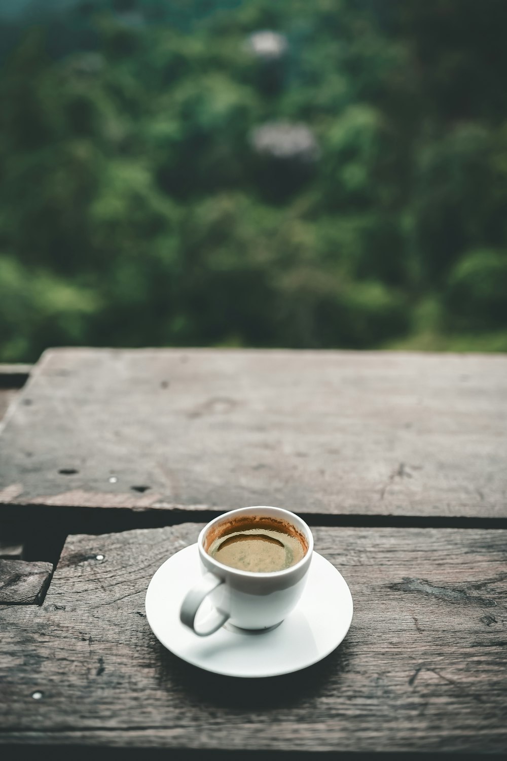 coffee on cup and saucer