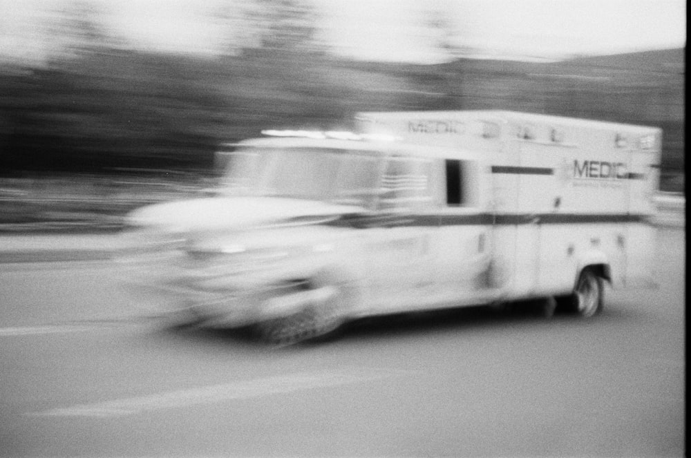 medic van on road