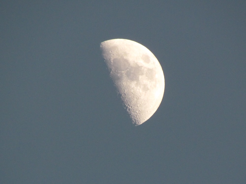 white half moon on gray background