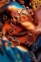 a close up of a bunch of water bubbles