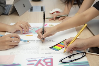 person writing on