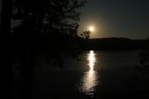 A peaceful sunset over a calm lake, symbolizing reflection.