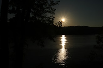 A peaceful sunset over a calm lake, symbolizing reflection.