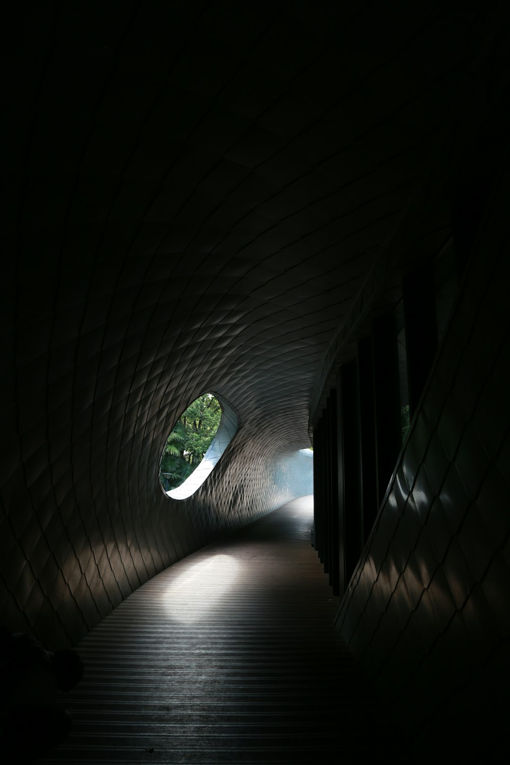 gray building interior with window