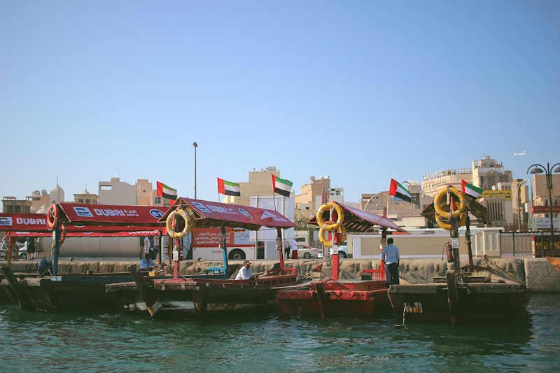 Traditional boats near Dubai Creek and the Al Fahidi Historical District