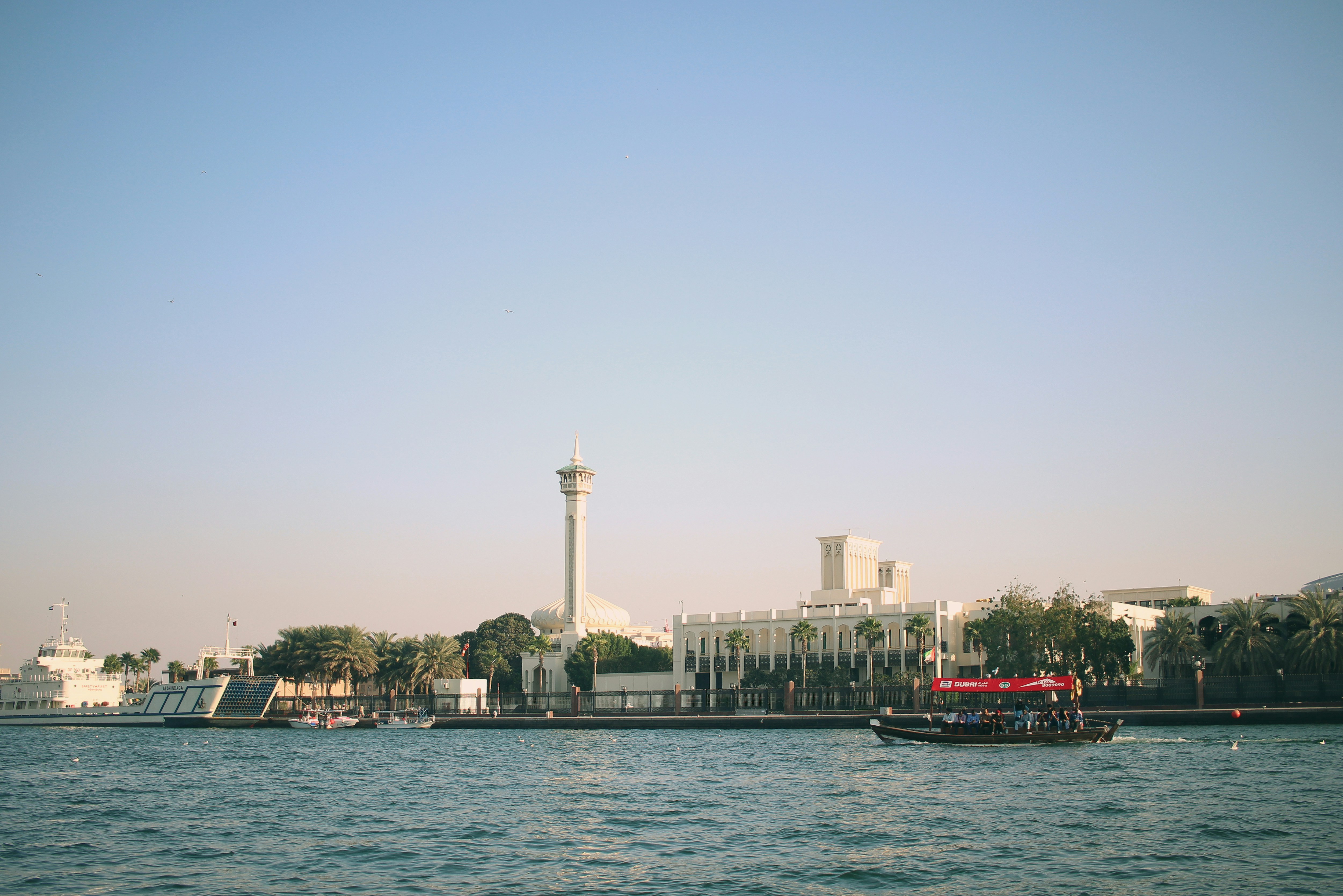Traditional abra water taxi on Dubai Creek