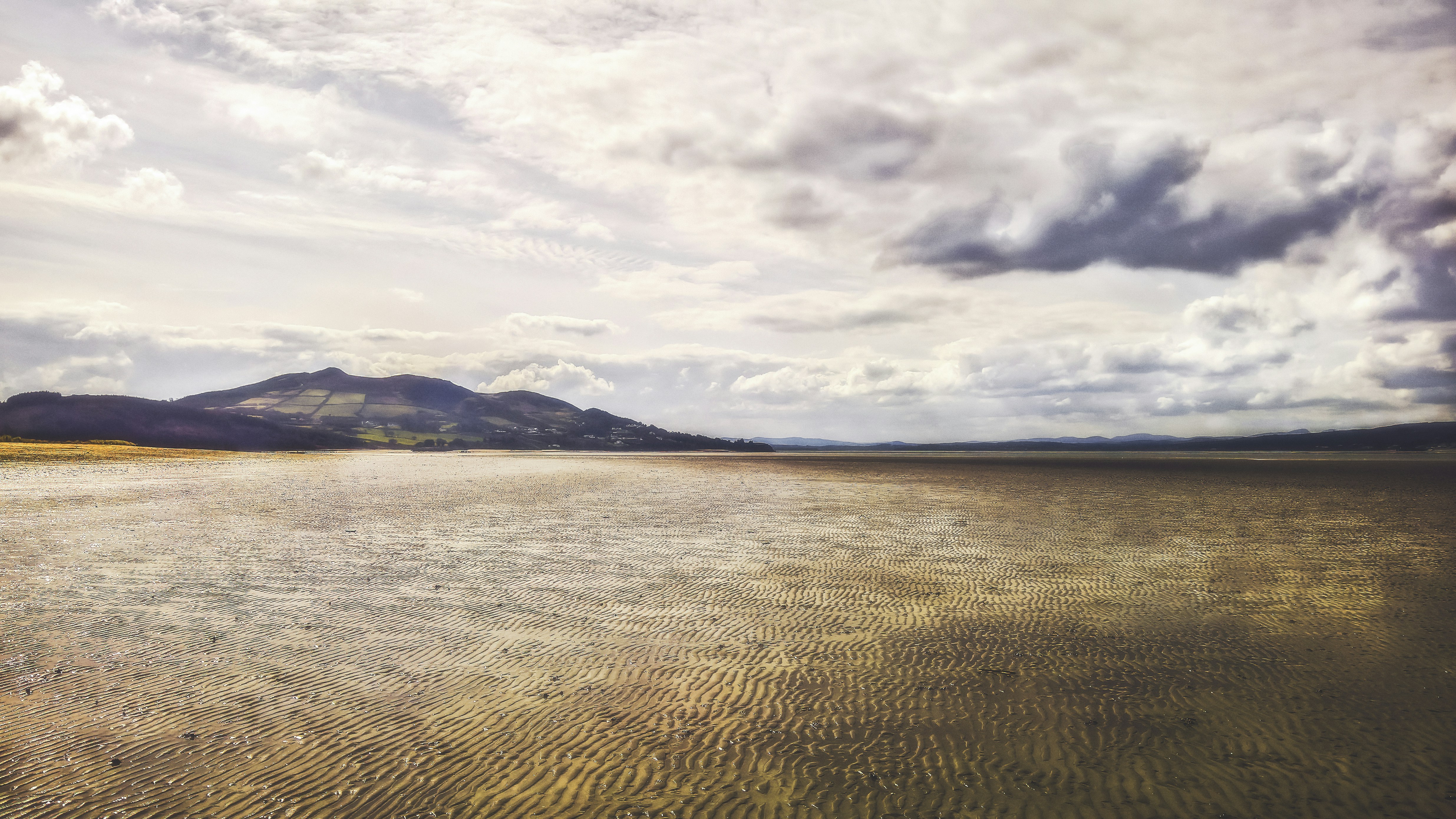 grey cloudy sky over the desert