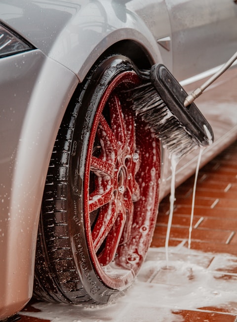 wheel being washed