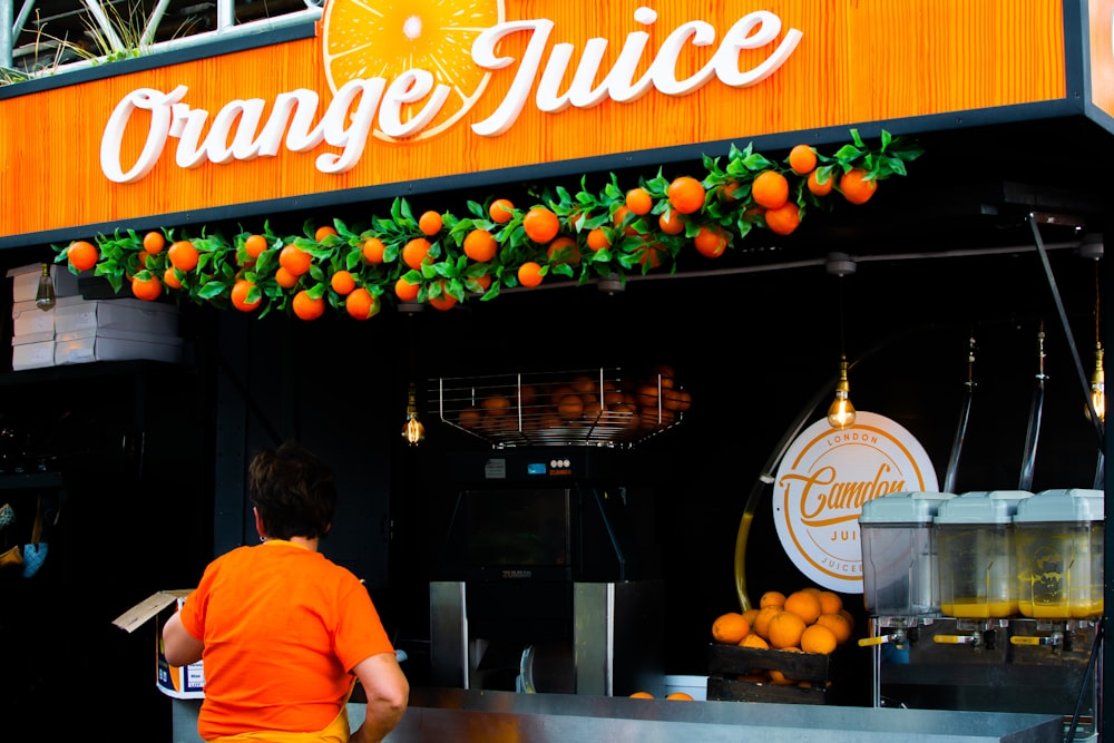 Fachada de la tienda de zumo de naranja