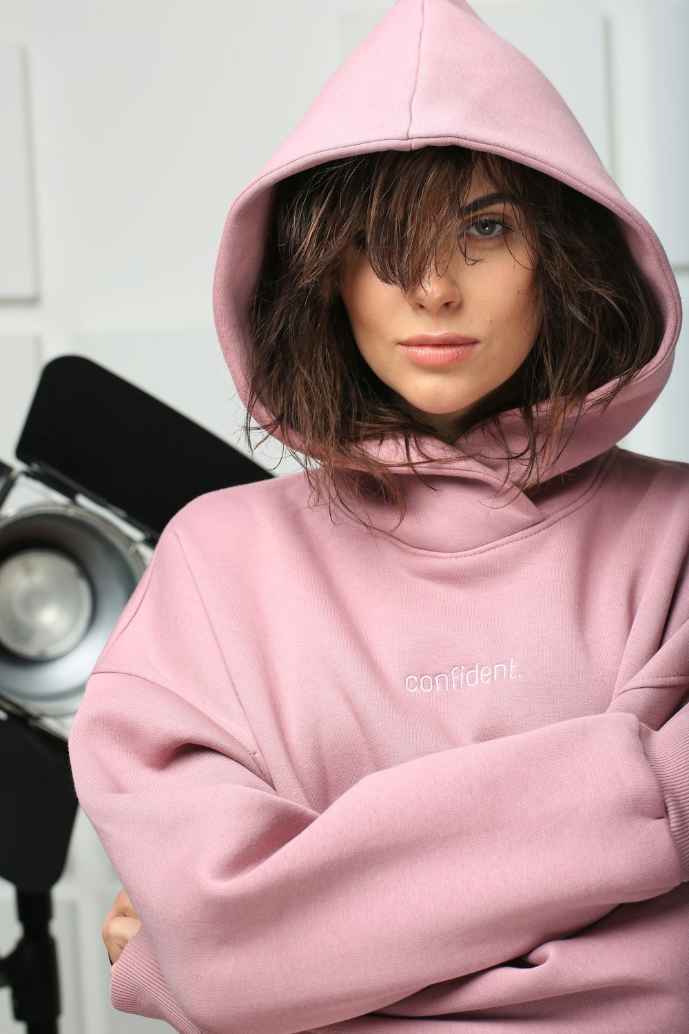 women wearing pink hoodie jacket close-up photography