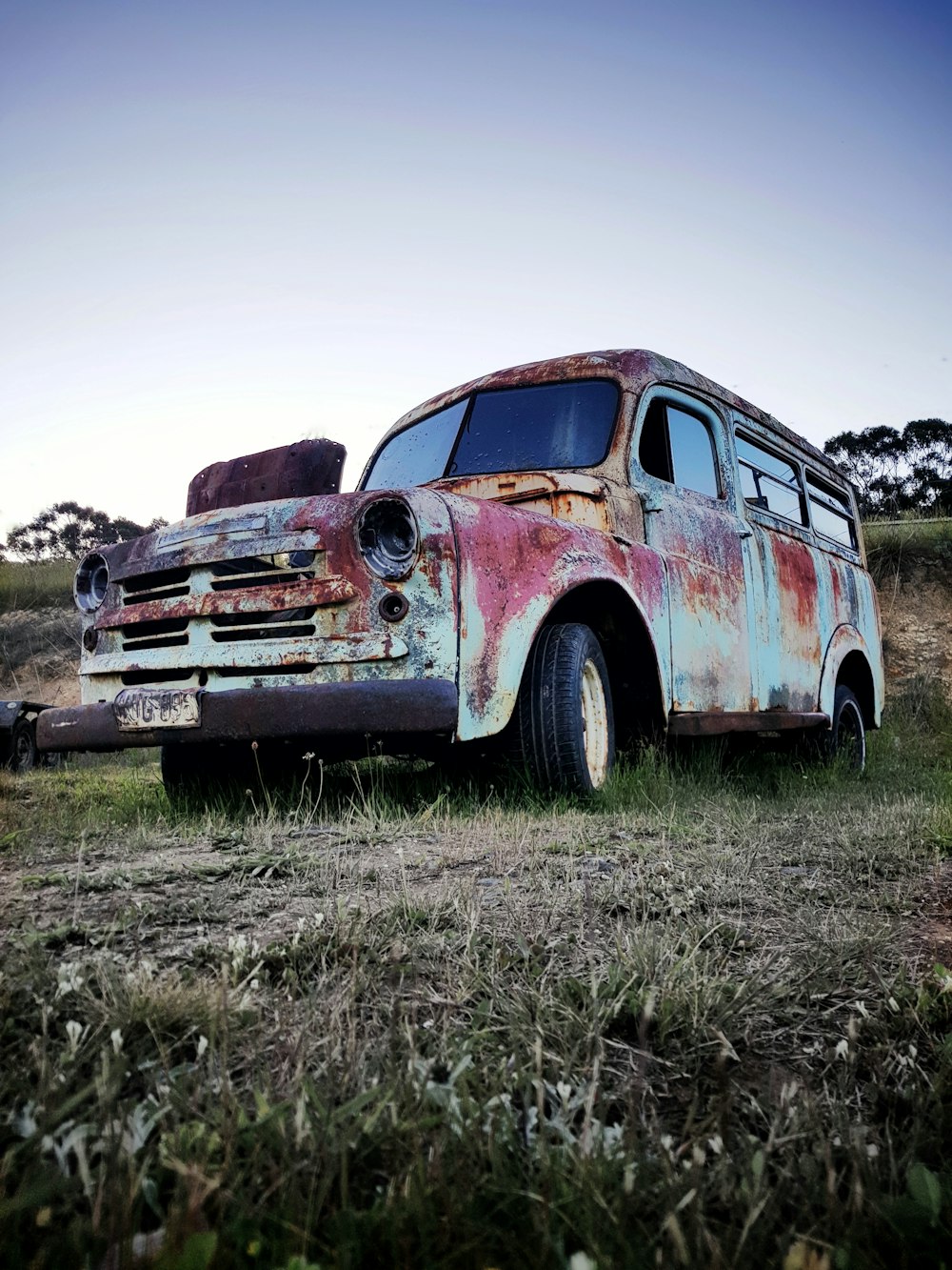 red and brown vehicle