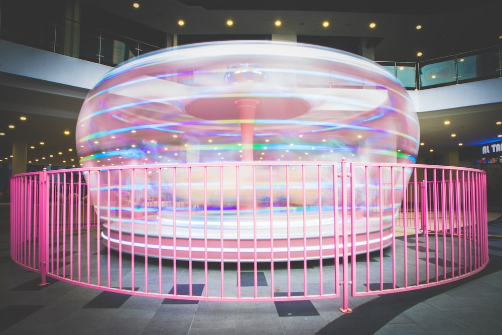 round pink-metal railings