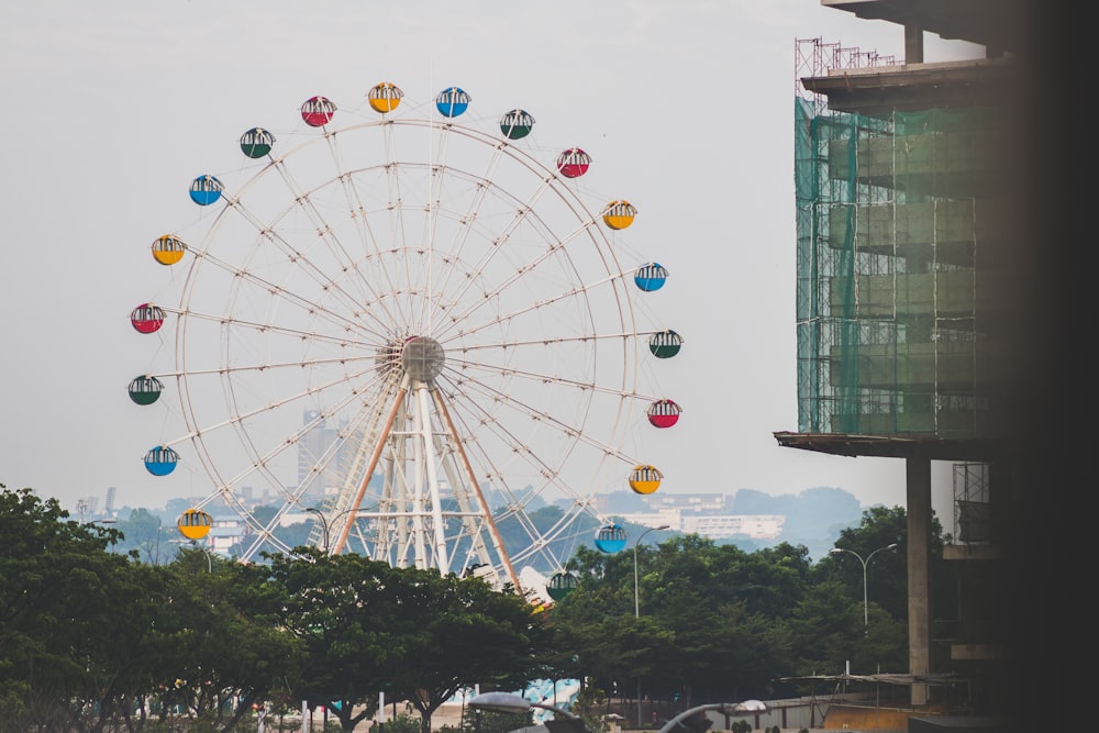 Ferris wheel near trees