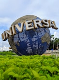 Universal globe on plant field