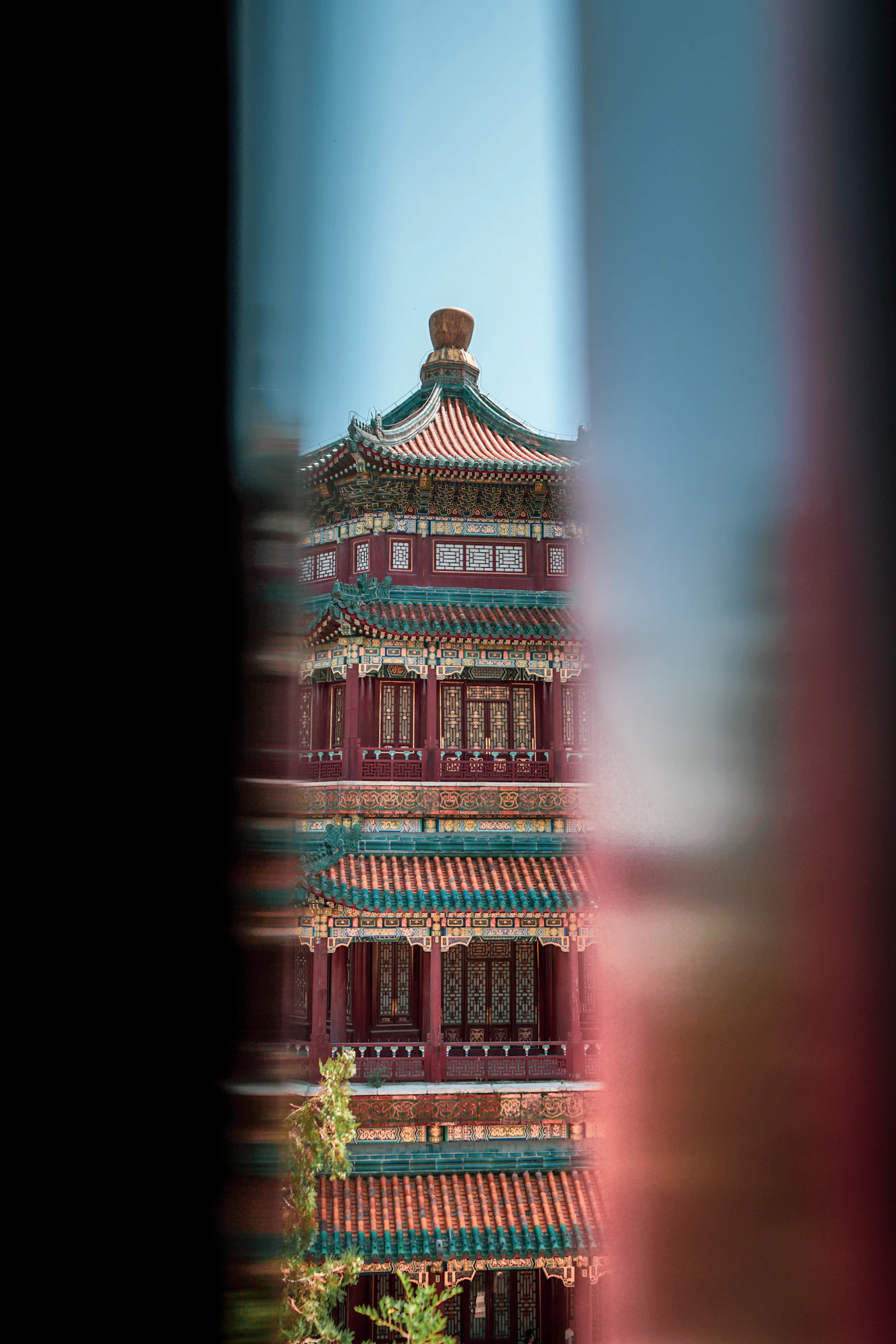 Traditional architecture at the Summer Palace in Beijing, China