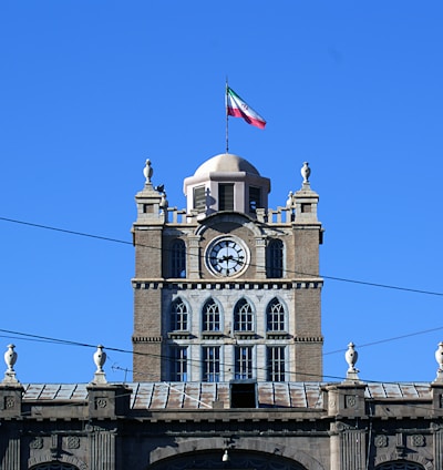 brown tower clock