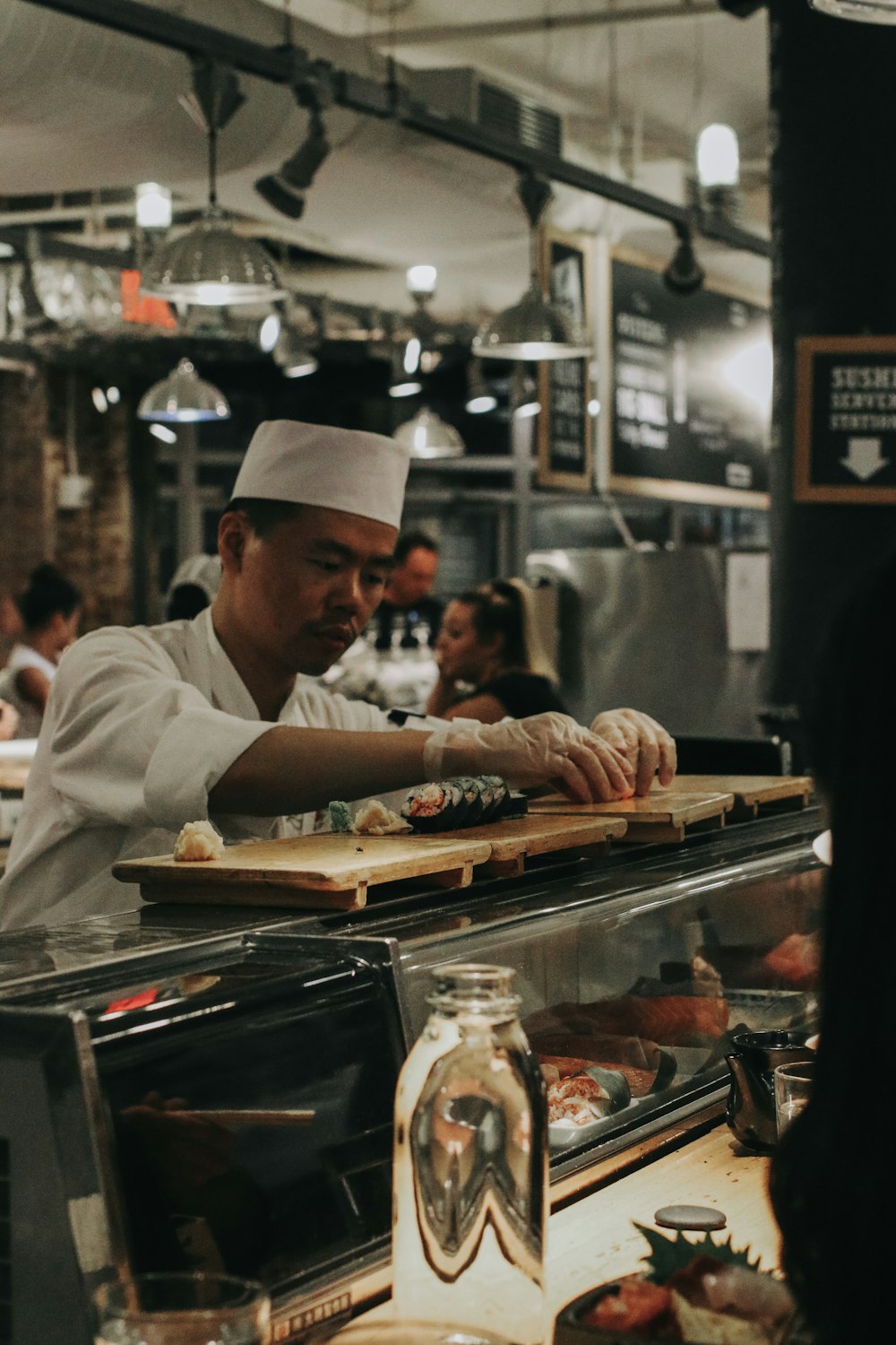 man cooking food