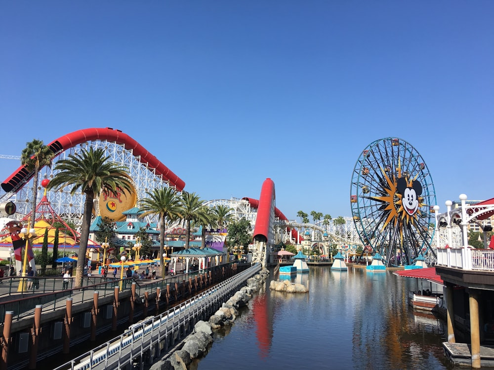 Mickey Mouse ferris wheel under blue sky