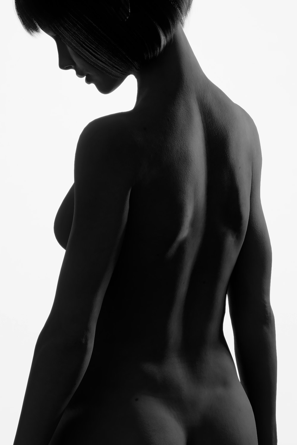 silhouette di donna nuda