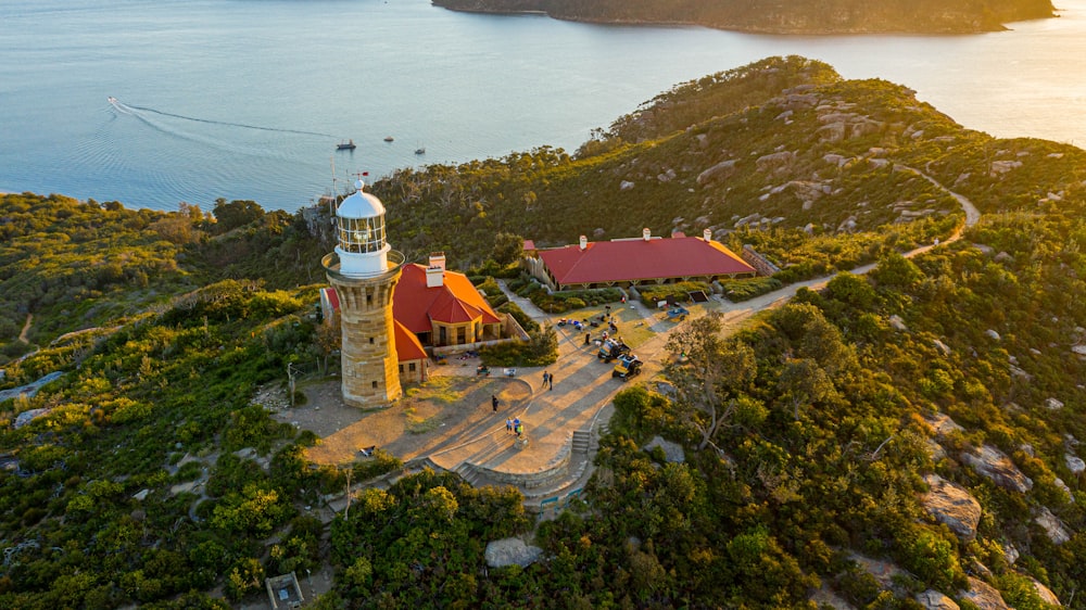 lighthouse near house