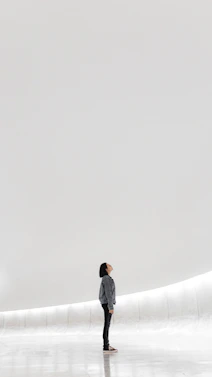 woman standing on ice