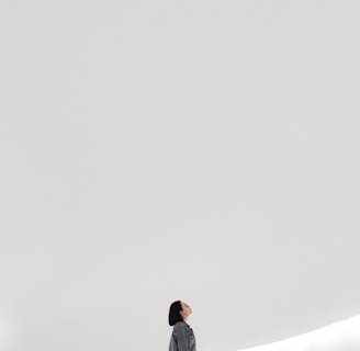 woman standing on ice