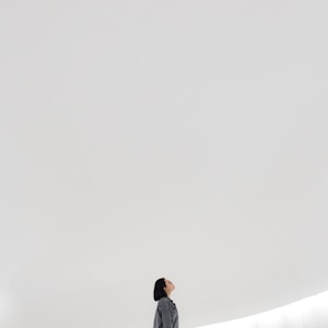 woman standing on ice