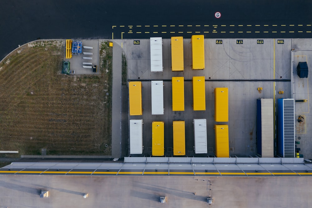 yellow and white containers