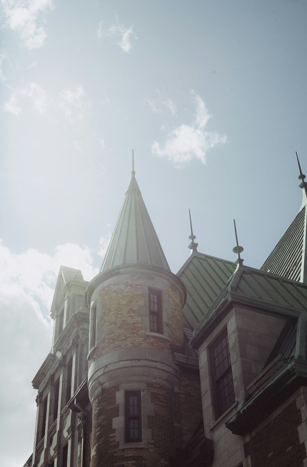 low angle photography of castle under clear sky