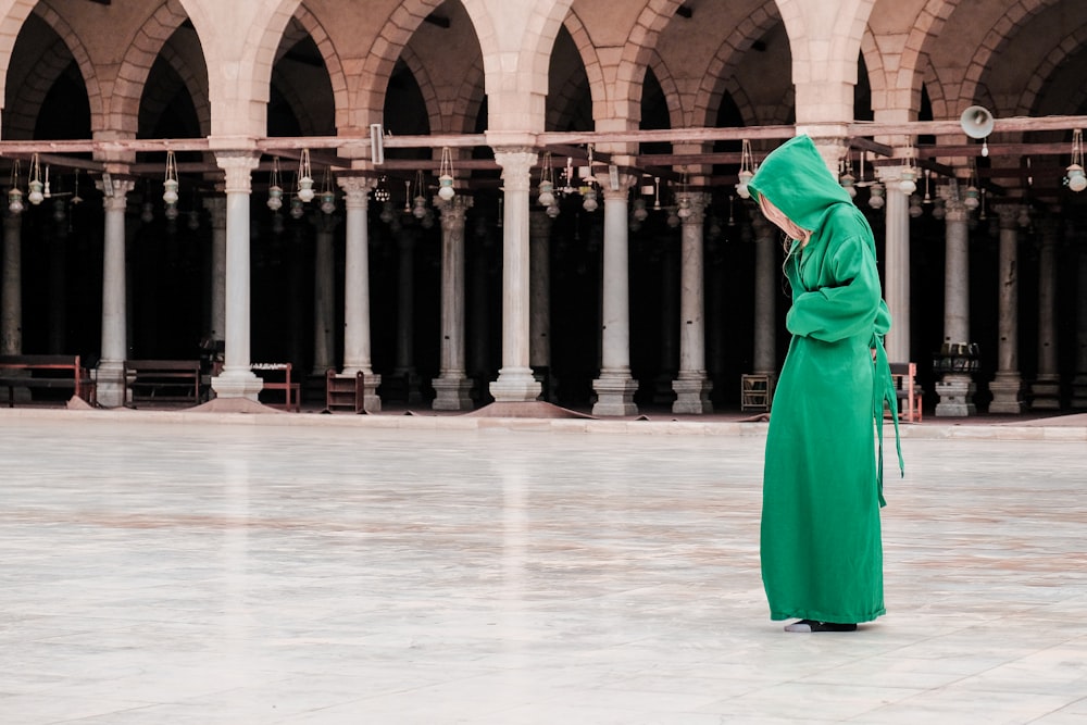 green traditional dress