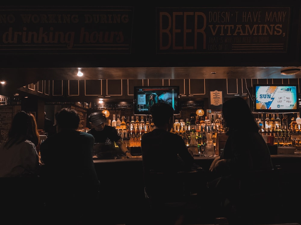 people on bar area