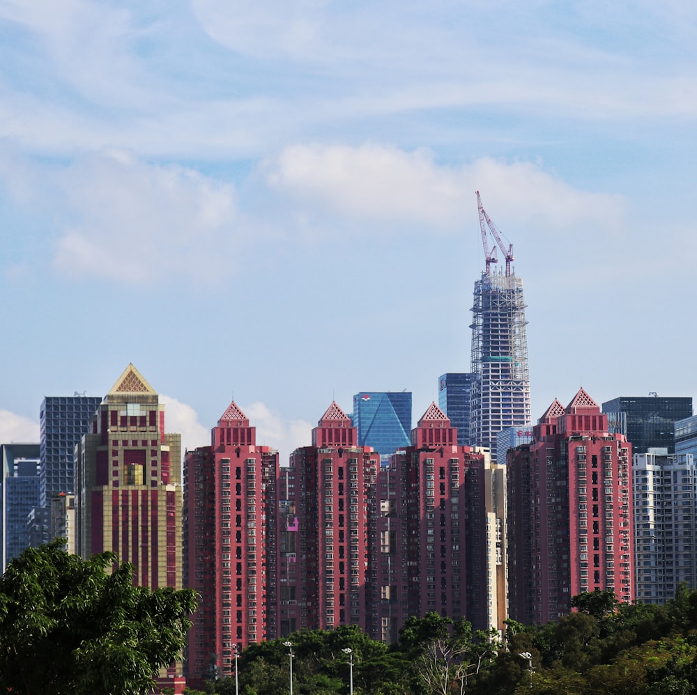 buildings under clouded sky